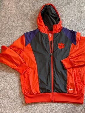 Nike Clemson Hooded Windbreaker with Paw Logo